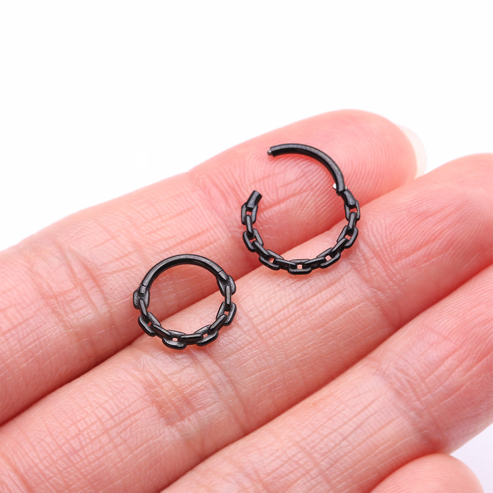 Detail View 2 of Blackline Classic Chain Link Clicker Hoop Ring