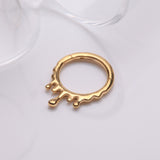 Detail View 1 of Golden Dripping Ooze Clicker Hoop Ring