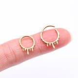 Detail View 2 of Golden Dripping Ooze Clicker Hoop Ring
