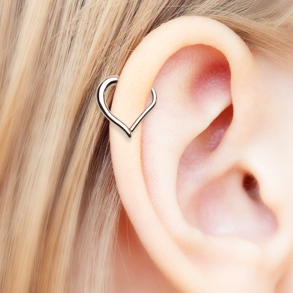 Detail View 2 of Rose Gold Luscious Heart Seamless Clicker Ring