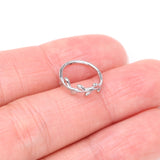 Detail View 2 of Adorable Leaflet Wreath Steel Clicker Hoop Ring
