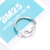 Detail View 4 of Adorable Leaflet Wreath Steel Clicker Hoop Ring