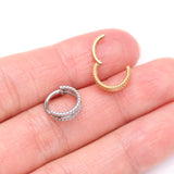 Detail View 3 of Double Rope Design Steel Clicker Hoop Ring