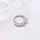 Detail View 1 of Divine Leaflet Steel Clicker Hoop Ring