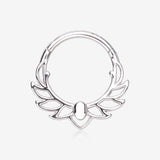Divine Leaflet Steel Clicker Hoop Ring