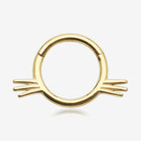 Golden Adorable Kitty Cat Whisker Clicker Hoop Ring