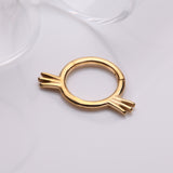 Detail View 1 of Golden Adorable Kitty Cat Whisker Clicker Hoop Ring