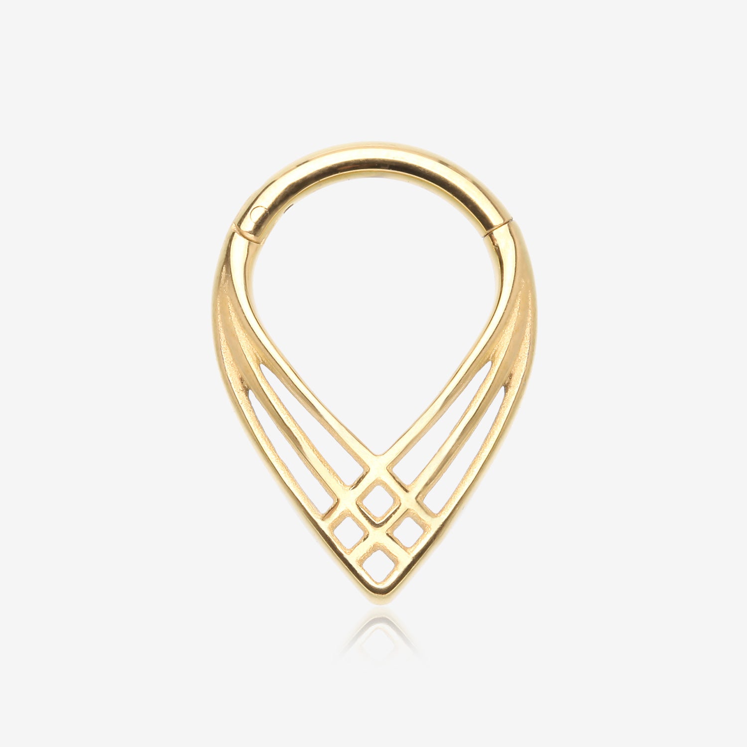 Golden Triple Cross Weave Clicker Hoop Ring