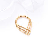 Detail View 2 of Golden Triple Cross Weave Clicker Hoop Ring