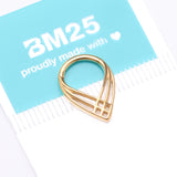 Detail View 4 of Golden Triple Cross Weave Clicker Hoop Ring