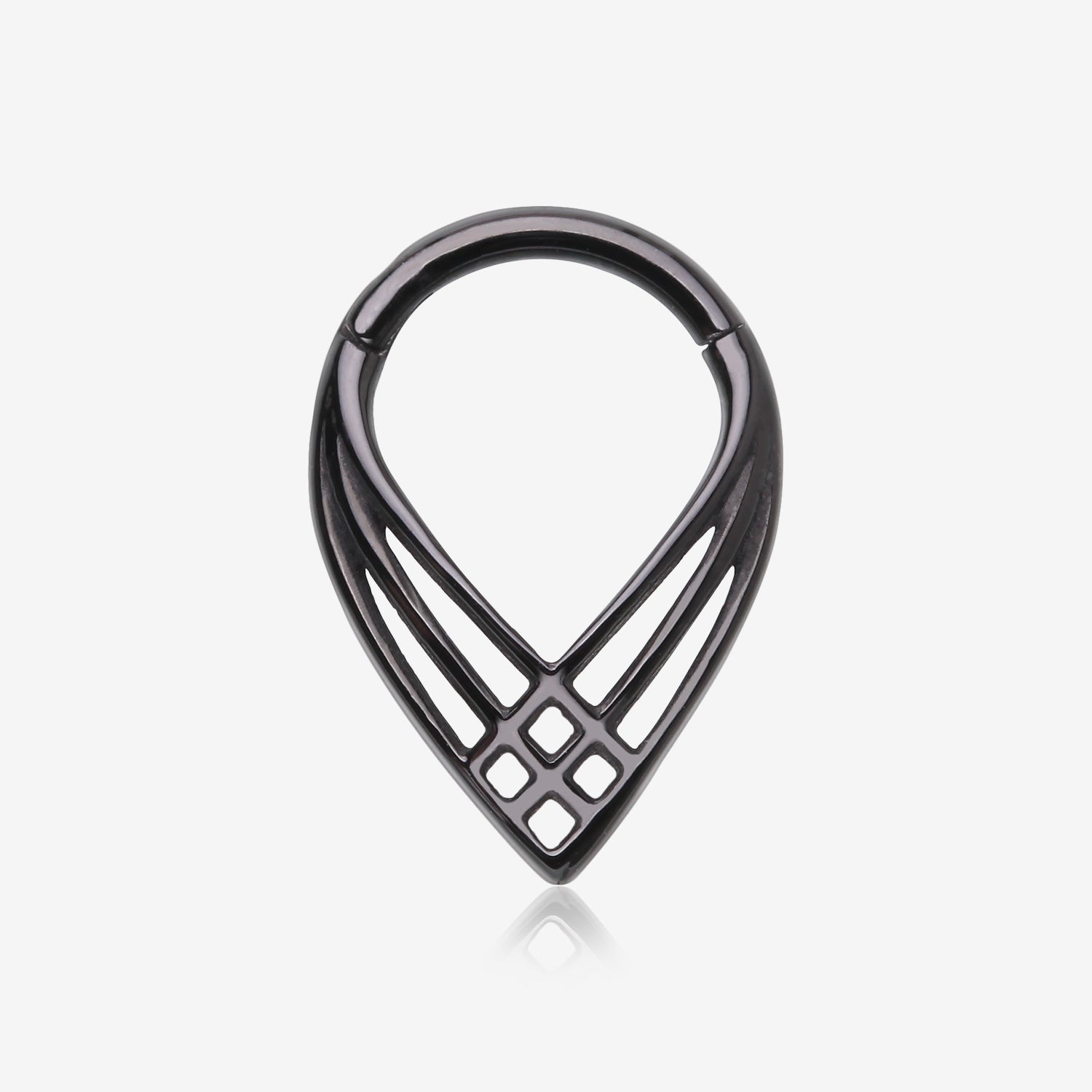 Blackline Triple Cross Weave Clicker Hoop Ring