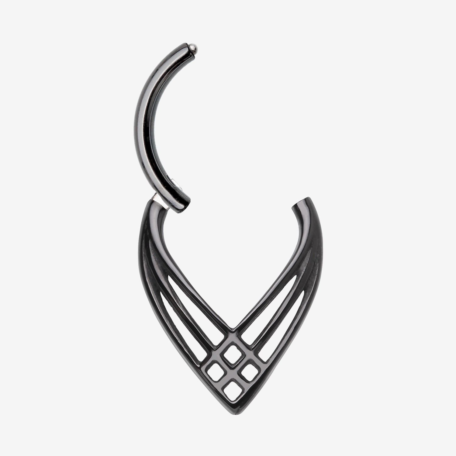 Detail View 1 of Blackline Triple Cross Weave Clicker Hoop Ring