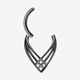 Detail View 1 of Blackline Triple Cross Weave Clicker Hoop Ring