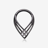 Blackline Triple Cross Weave Clicker Hoop Ring