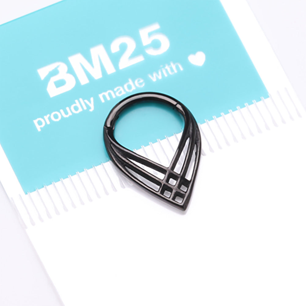 Detail View 4 of Blackline Triple Cross Weave Clicker Hoop Ring