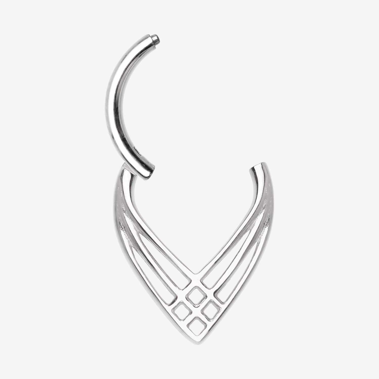 Detail View 1 of Triple Cross Weave Clicker Hoop Ring