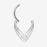 Detail View 1 of Triple Cross Weave Clicker Hoop Ring