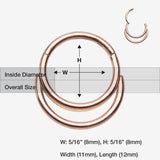 Detail View 1 of Rose Gold Classic Double Loop Accent Clicker Hoop Ring
