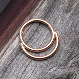 Detail View 2 of Rose Gold Classic Double Loop Accent Clicker Hoop Ring