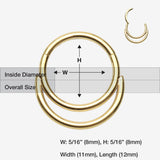 Detail View 1 of Golden Classic Double Loop Accent Clicker Hoop Ring