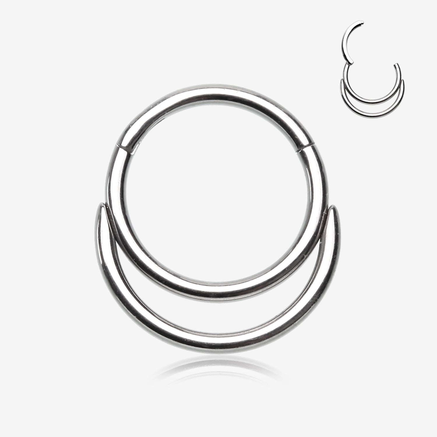 Classic Double Loop Accent Clicker Hoop Ring