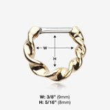 Detail View 1 of Golden Figaro Twist Septum Clicker Ring-Gold