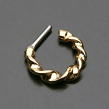 Detail View 3 of Golden Figaro Twist Septum Clicker Ring-Gold