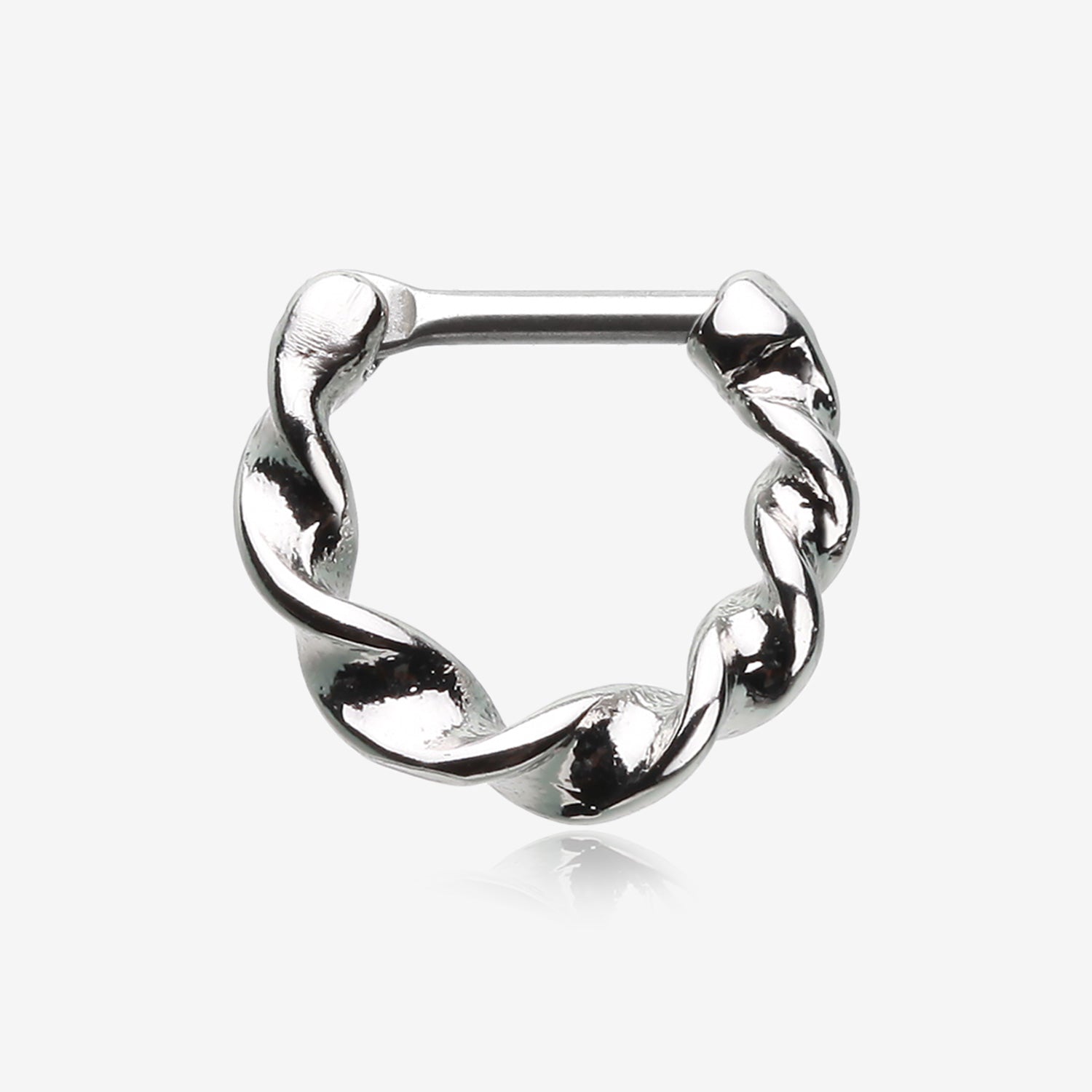 Figaro Twist Septum Clicker Ring-Steel
