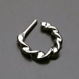 Detail View 3 of Figaro Twist Septum Clicker Ring-Steel