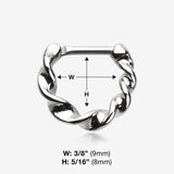 Detail View 1 of Figaro Twist Septum Clicker Ring-Steel