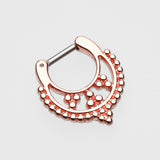Detail View 2 of Rose Gold Royal Filigree Septum Clicker-Rose Gold
