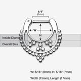 Detail View 1 of Classic Royal Filigree Septum Clicker-Steel