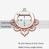 Detail View 1 of Rose Gold Imperial Filigree Septum Clicker-Rose Gold