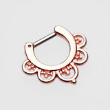 Detail View 2 of Rose Gold Imperial Filigree Septum Clicker-Rose Gold