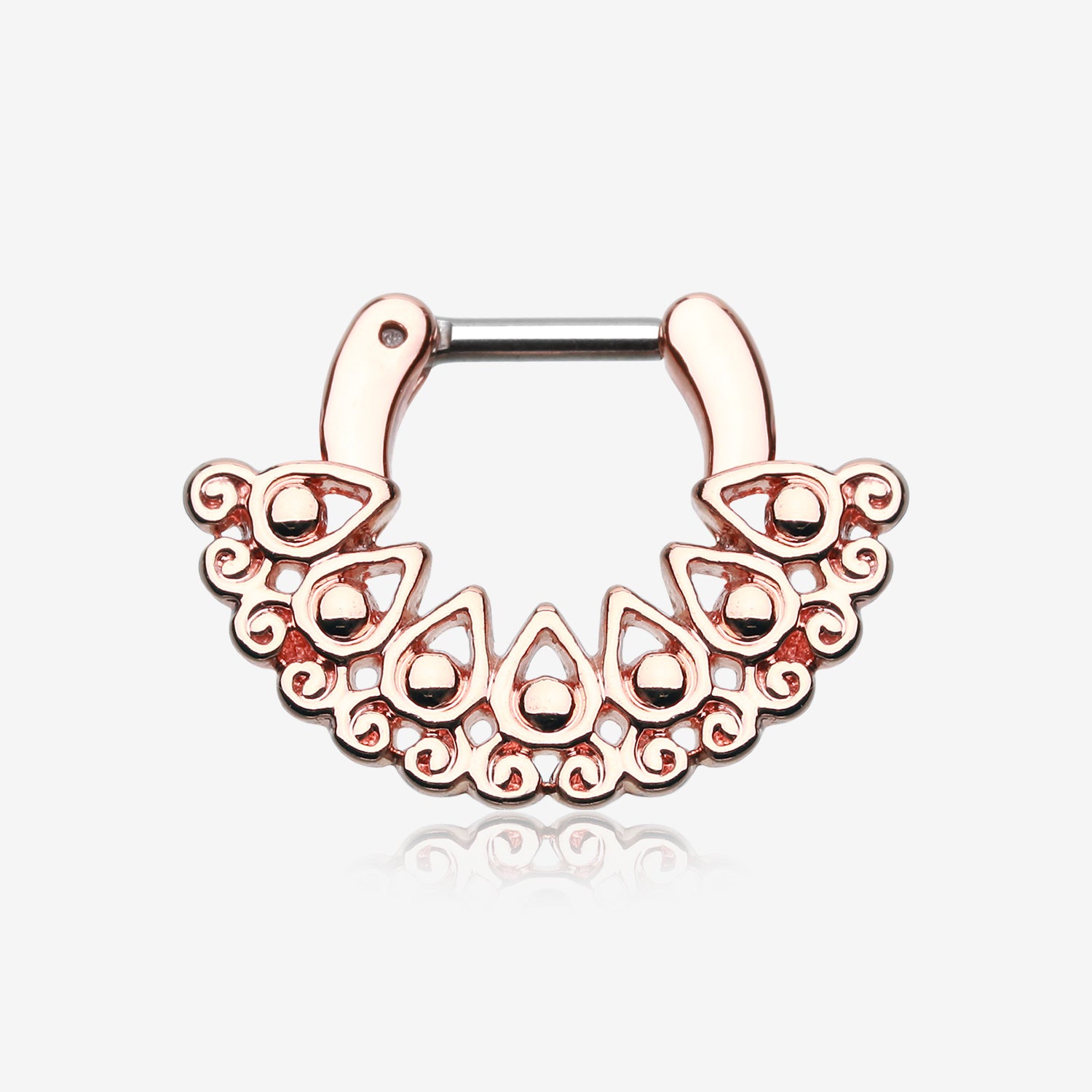 Rose Gold Arioso Filigree Septum Clicker-Rose Gold