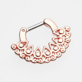 Detail View 2 of Rose Gold Arioso Filigree Septum Clicker-Rose Gold