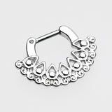 Detail View 2 of Arioso Filigree Septum Clicker-Steel