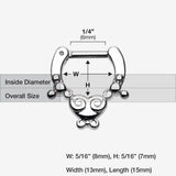 Detail View 1 of Tribal Saia Septum Clicker-Steel