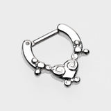Detail View 2 of Tribal Saia Septum Clicker-Steel