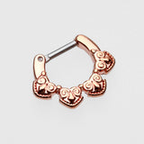 Rose Gold Tribal Tetra Septum Clicker-Rose Gold