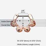 Rose Gold Tribal Tetra Septum Clicker-Rose Gold