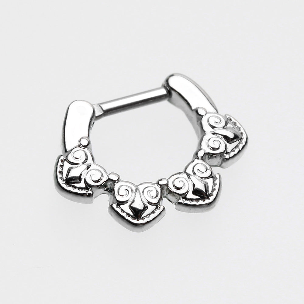 Tribal Tetra Septum Clicker-Steel