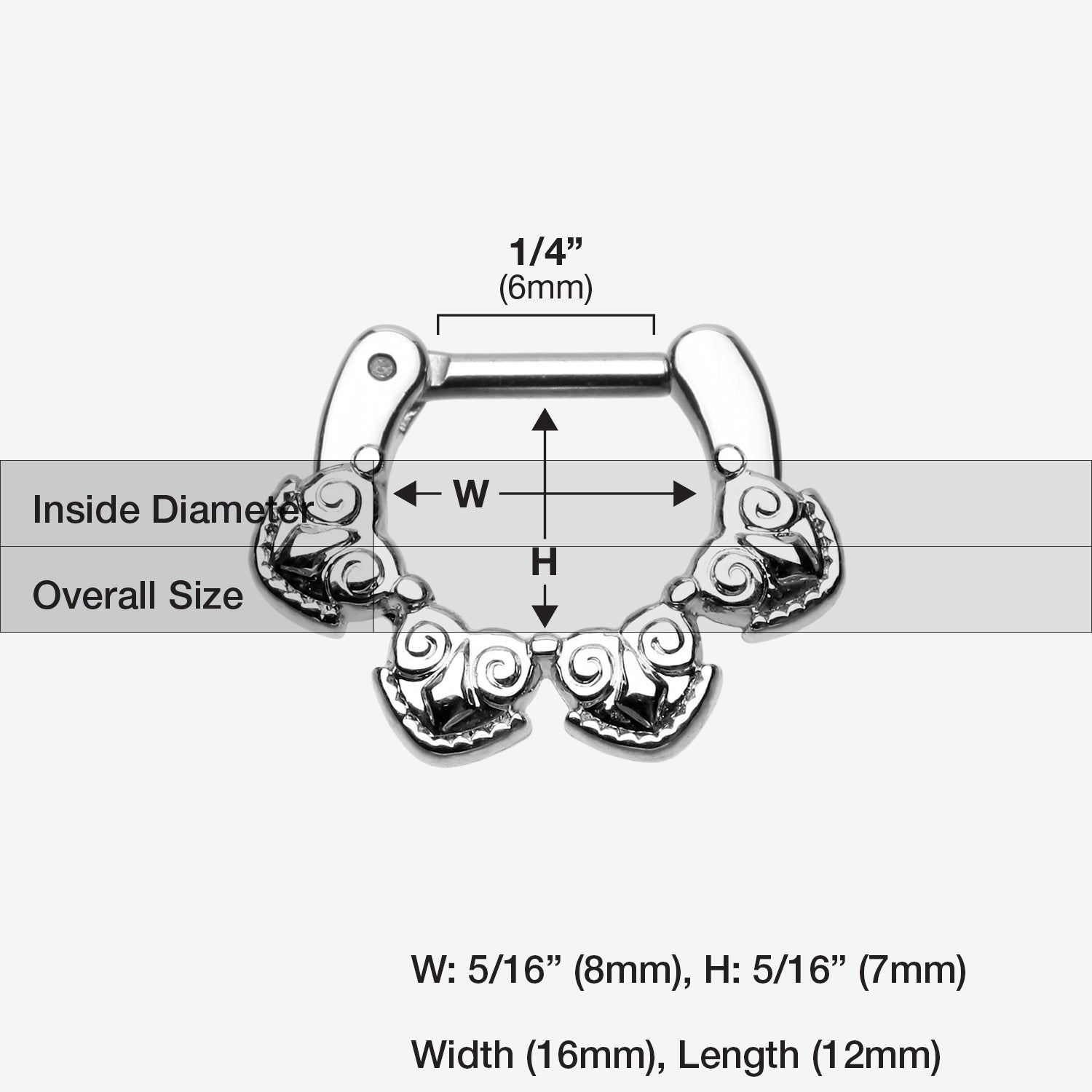 Tribal Tetra Septum Clicker-Steel