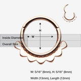 Detail View 1 of Rose Gold Mandala Flower Clicker Hoop Ring