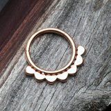 Detail View 2 of Rose Gold Mandala Flower Clicker Hoop Ring