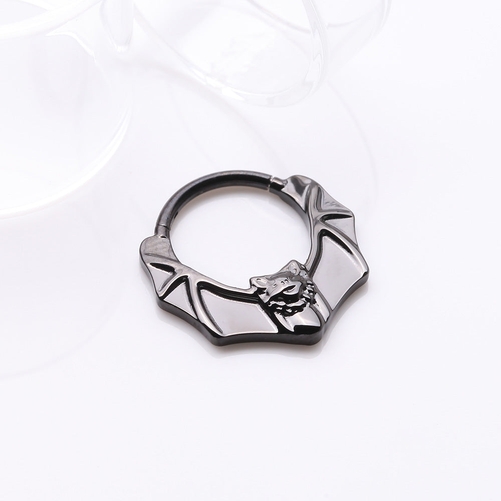Detail View 2 of Blackline Flying Night Bat Steel Clicker Hoop Ring