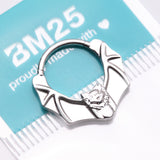 Detail View 4 of Flying Night Bat Steel Clicker Hoop Ring