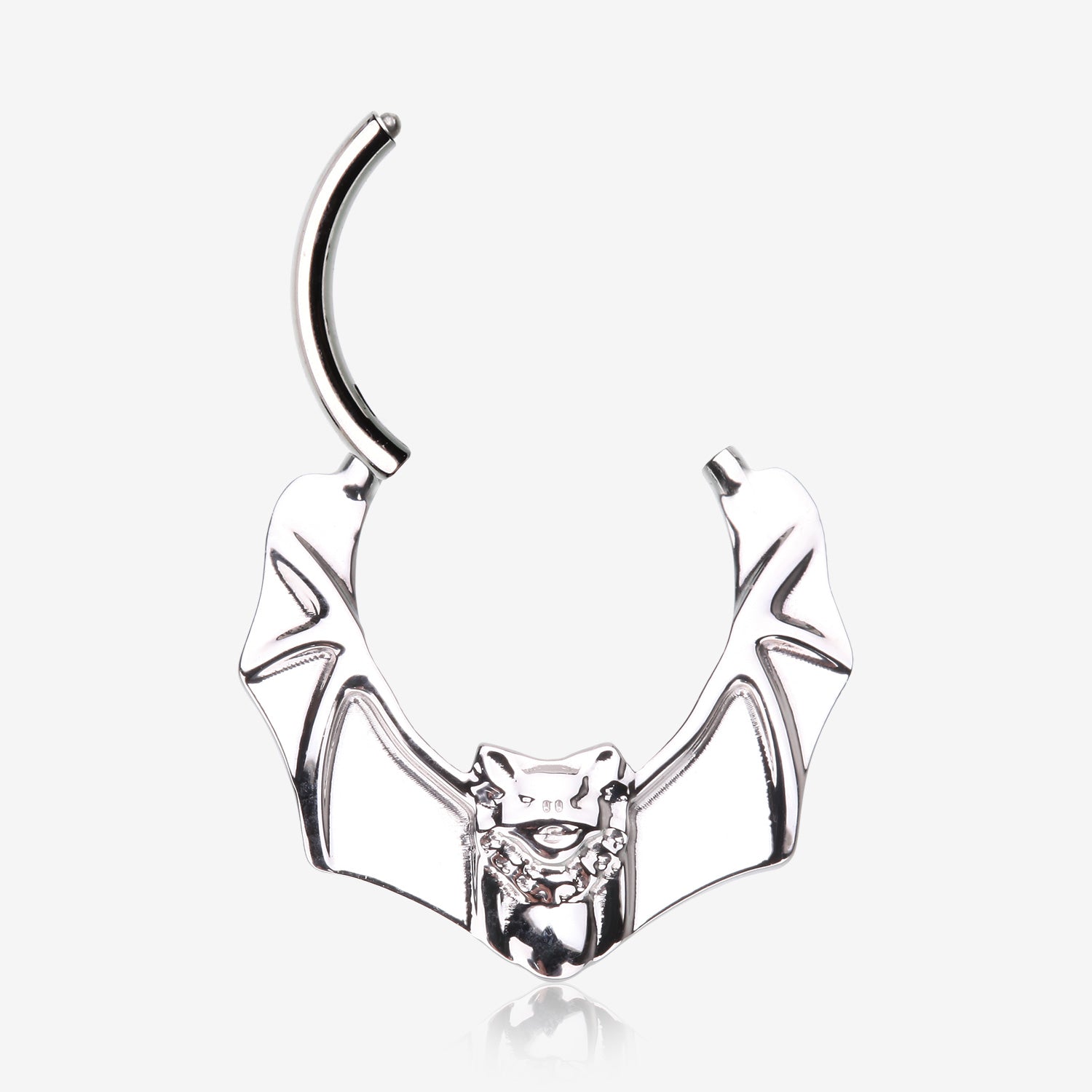 Detail View 1 of Flying Night Bat Steel Clicker Hoop Ring