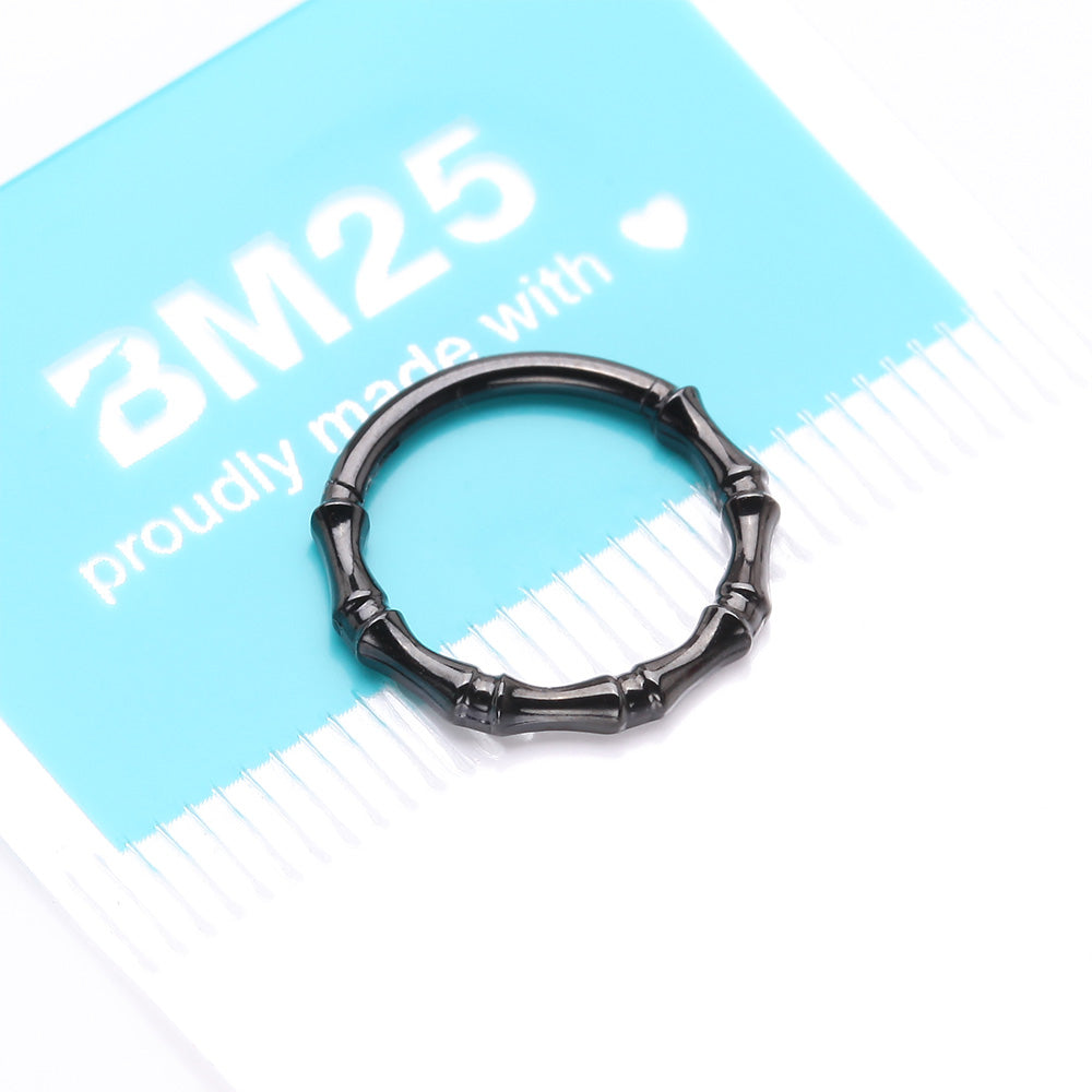 Detail View 4 of Blackline Tribal Bones Clicker Hoop Ring