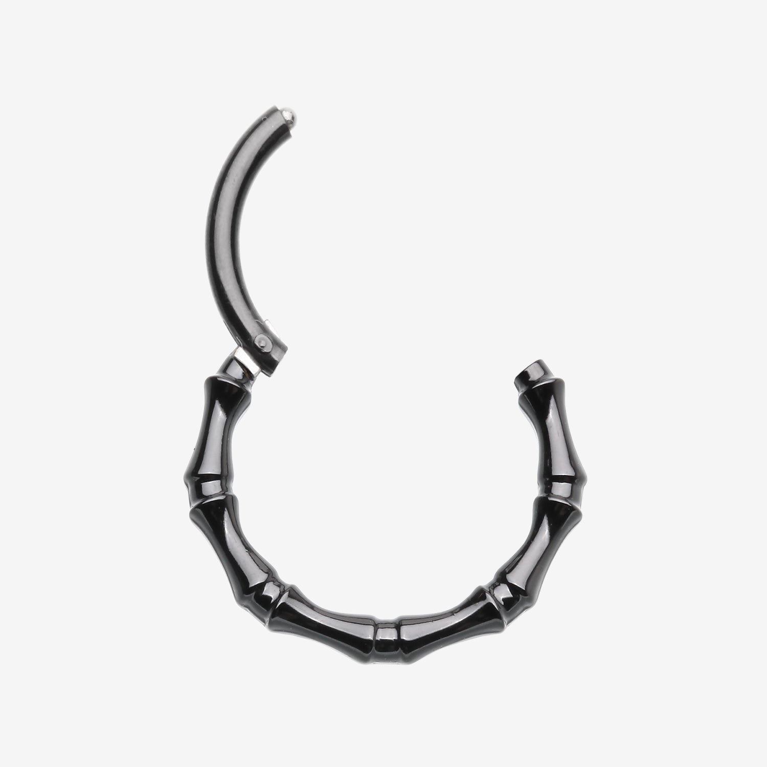 Detail View 1 of Blackline Tribal Bones Clicker Hoop Ring